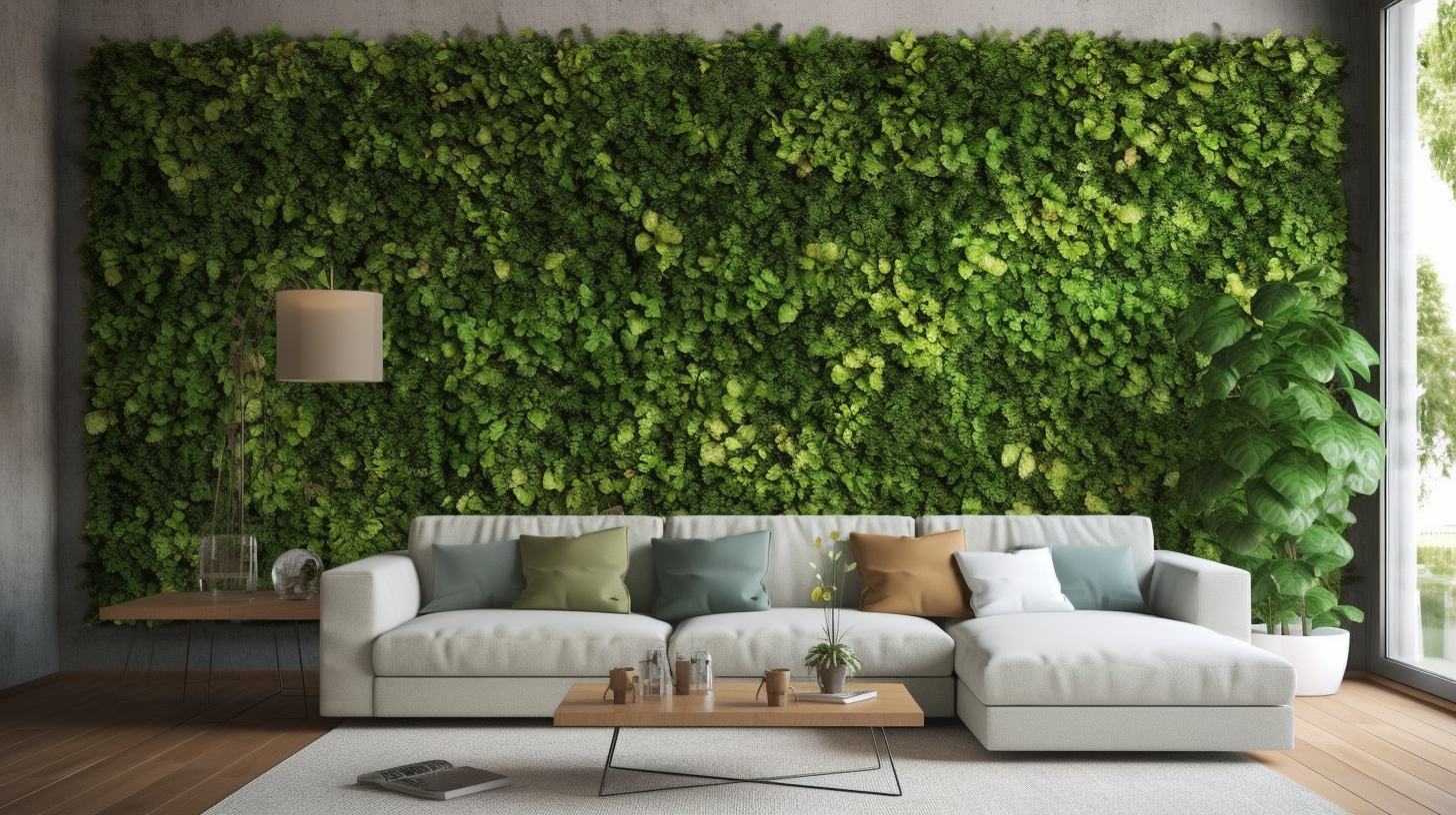Artificial plants in living room