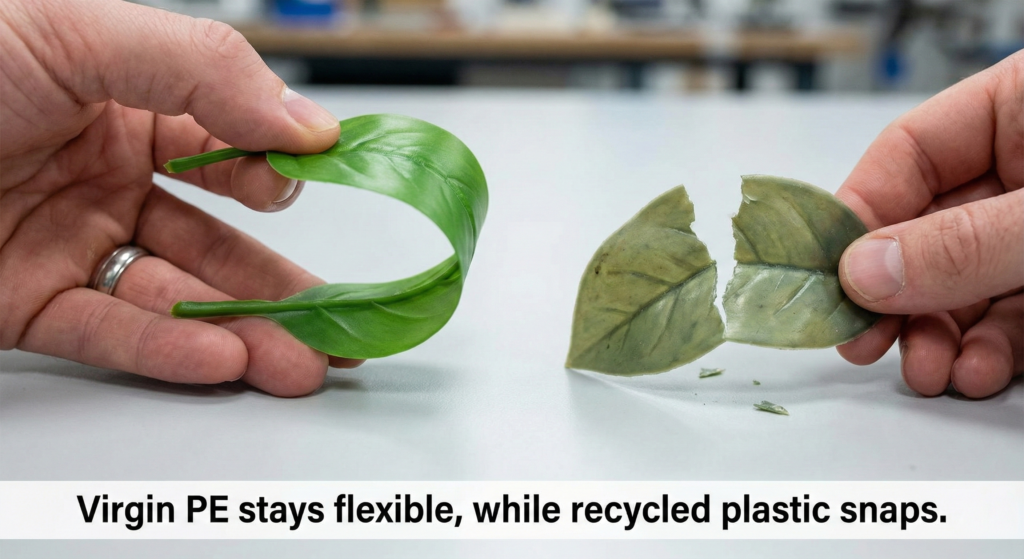 Close-up detail of durable Virgin PE Green Walls panel