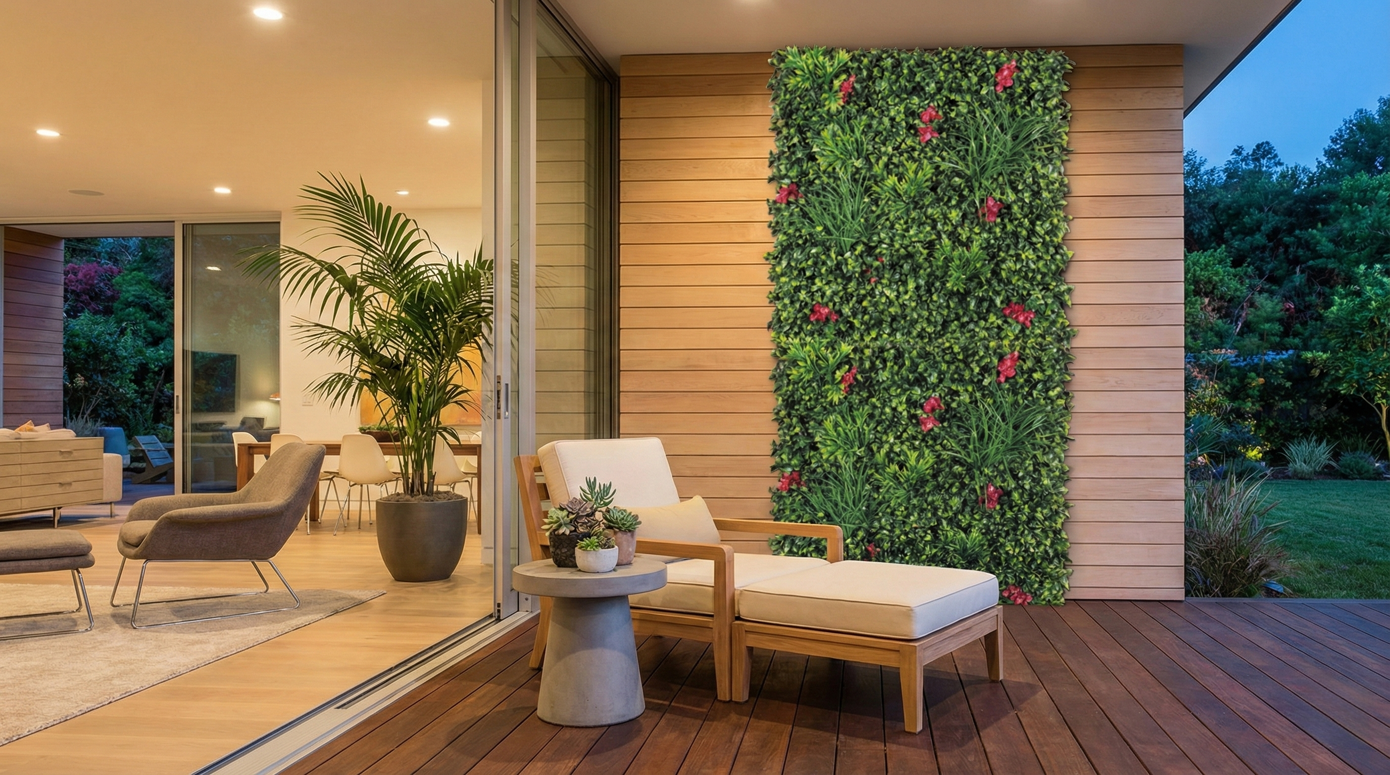 Outdoor patio green wall