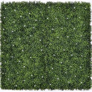 1M102 white blossom boxwood-style artificial green wall panel 100 x 100 cm