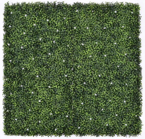 1M102 white blossom boxwood-style artificial green wall panel 100 x 100 cm
