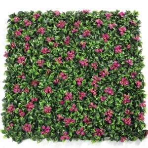 1M104 pink blossom leaf artificial green wall panel 100 x 100 cm