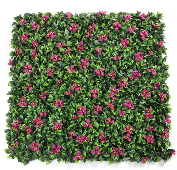 1M104 pink blossom leaf artificial green wall panel 100 x 100 cm