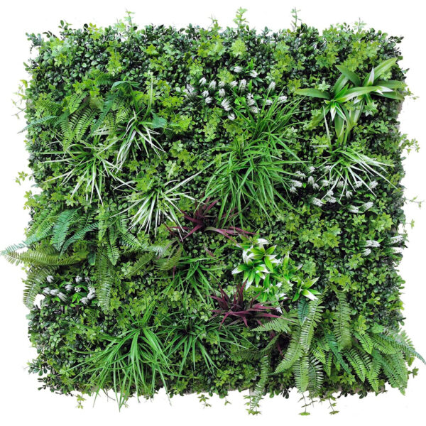 1M106 dense fern mixed foliage artificial green wall panel 100 x 100 cm