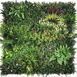 1M108 tropical patchwork foliage artificial green wall panel 100 x 100 cm