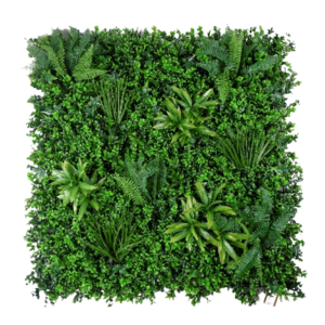 1M115 deep green fern and leaf artificial green wall panel 100 x 100 cm