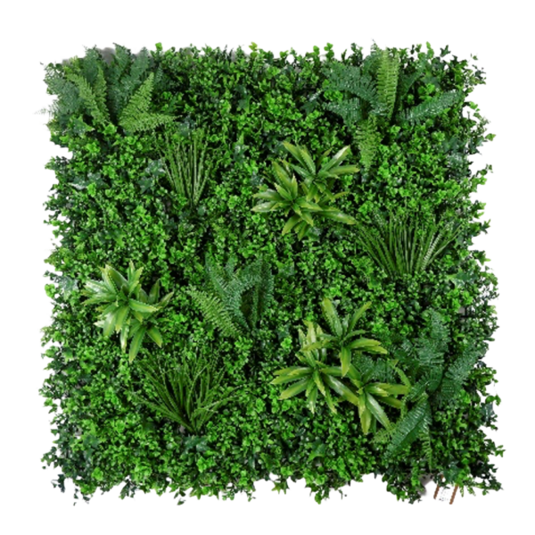 1M115 deep green fern and leaf artificial green wall panel 100 x 100 cm