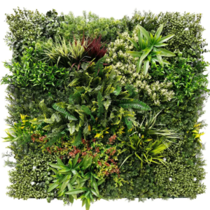 1M124 white blossom tropical mix artificial green wall panel 100 x 100 cm