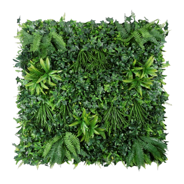 1M130 Deep Green Fern and Broad Leaf Artificial Green Wall Panel - 100 x 100 cm 1M130 deep green fern and broad leaf artificial green wall panel 100 x 100 cm