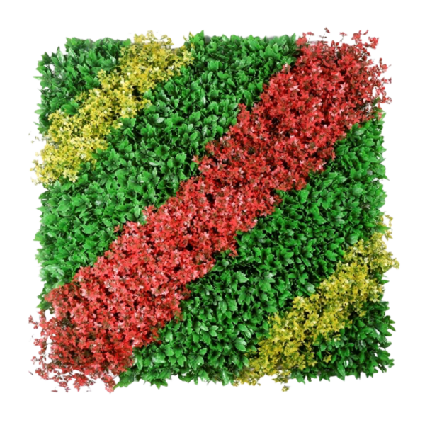 1M131 Diagonal Red and Yellow Foliage Artificial Green Wall Panel - 100 x 100 cm 1M131 diagonal red and yellow foliage artificial green wall panel 100 x 100 cm