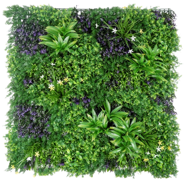 1M133 Purple Floral Border Foliage Artificial Green Wall Panel - 100 x 100 cm 1M133 purple floral border foliage artificial green wall panel 100 x 100 cm