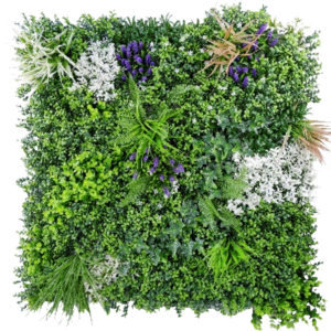 1M134 white and purple blossom mix artificial green wall panel 100 x 100 cm