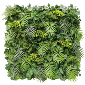1M145 palm leaf tropical foliage artificial green wall panel 100 x 100 cm
