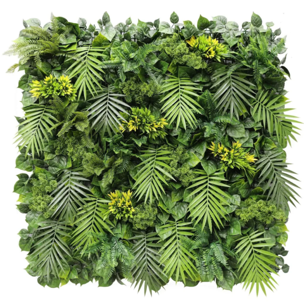 1M145 palm leaf tropical foliage artificial green wall panel 100 x 100 cm