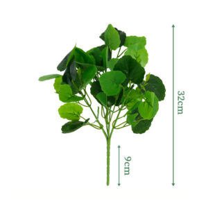 7-Stem Green Begonia Leaf Bush - artificial foliage stems wholesale