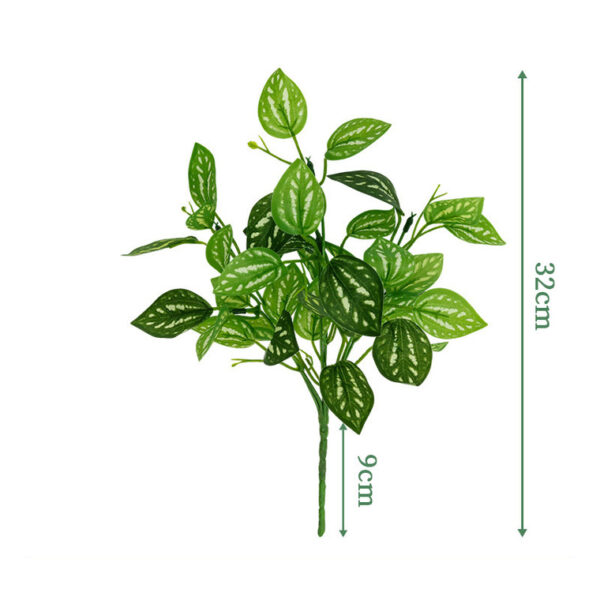 7-Stem Zebra-Pattern Leaf Bush - artificial foliage stems wholesale