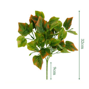 7-Stem Red-Edged Grape Leaf Bush - artificial foliage stems wholesale