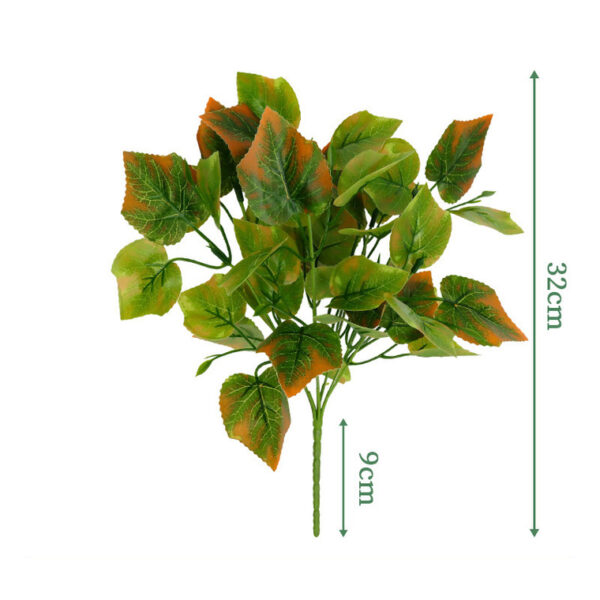 7-Stem Red-Edged Grape Leaf Bush - artificial foliage stems wholesale