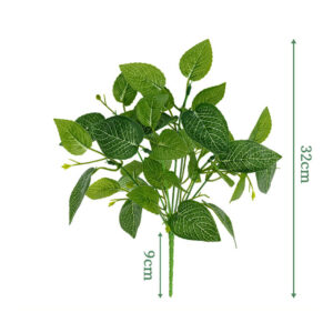 7-Stem Strawberry Leaf Bush - artificial foliage stems wholesale