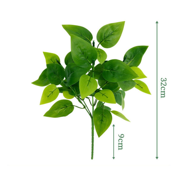7-Stem Green Pothos Leaf Bush - artificial foliage stems wholesale