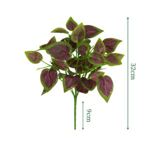 7-Stem Purple Perilla Leaf Bush - artificial foliage stems wholesale
