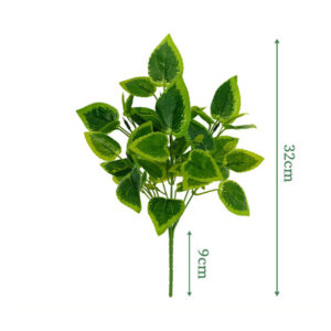 7-Stem Green Perilla Leaf Bush - artificial foliage stems wholesale