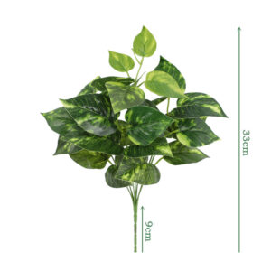 7-Stem Heart-Shaped Leaf Bush - artificial foliage stems wholesale