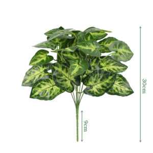 7-Stem Mini Caladium Leaf Bush – No. 1 - artificial foliage stems wholesale