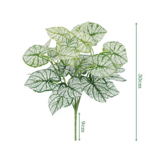7-Stem Mini Caladium Leaf Bush – No. 2 - artificial foliage stems wholesale