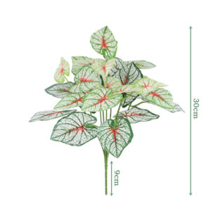 7-Stem Mini Caladium Leaf Bush – No. 3 - artificial foliage stems wholesale