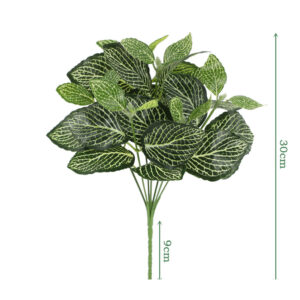 7-Stem Net-Veined Leaf Bush - artificial foliage stems wholesale