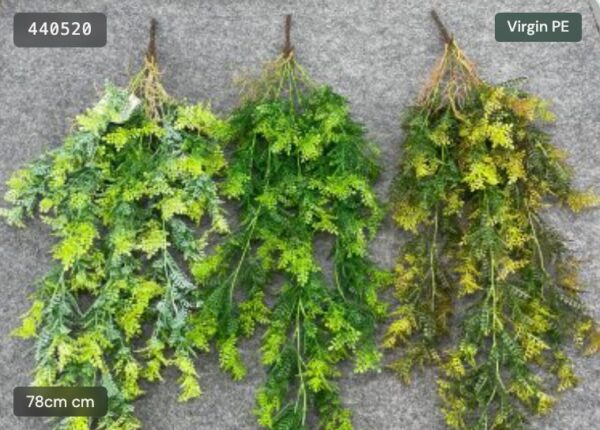Artificial Gooseberry Fern Hanging Bush – Natural Tone Series – artificial hanging plants wholesale